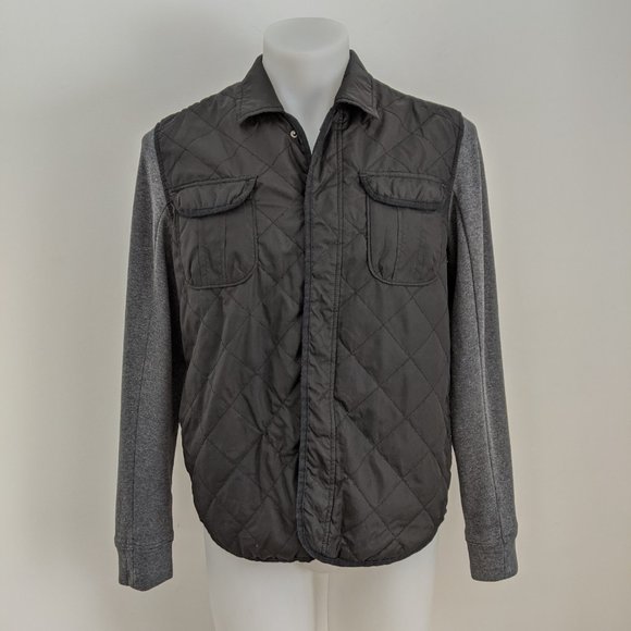 HOWE Quilted Sweater Jacket, Grey/Black S - Picture 1 of 5